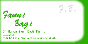 fanni bagi business card